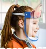 US Shipping PET Kids Cartoon Face Shield Sécurité Chidren Masque de protection Couverture Anti-buée Anti-UV Masque facial transparent pour garçons filles BT20