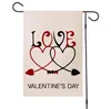 Serie del Día de San Valentín Bandera de jardín Flecha Amor Corazón Impresiones Bandera de jardín de lino para decoraciones de fiesta 30 * 45 cm SN4403
