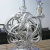 4mm Tjock Hookah Vortex Recycler Glas Vattenrör 12 Recycler Tube Dab Oil Rig Super Cyclone Glass Bong med skål XL137