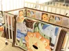 Ensemble de literie pour bébé 7 pièces ensemble de pare-chocs de lit en coton pour garçon bébé ensemble de literie de berceau broderie 3D éléphant lion un pare-chocs de couette hippopotame