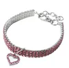 The latest pet collar crystal heart-shaped necklace dog collar cat crystal love collar pet supplies pet accessories