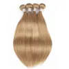 Honey Blonde Human Hair Weave Bundles # 27 # 30 Malaysiska Virgin Brown Straight Hair 3 eller 4 Bundles 16-24 tum Remy Human Hair Extensions