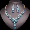 Fashion Crystal Earring Necklace Set African Jewelry Set Indian Luxury Bridal Wedding Party Costyme Jewets Gifts For Women8615382