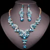 Fashion Crystal Earring Necklace Set African Jewelry Set Indian Luxury Bridal Wedding Party Costume SMEEXKE Gifts For Women1013341