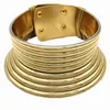 Vintage uttalande choker halsband kvinnor guld färg läder krage maxi halsband afrikanska smycken justerbara chokers big20286809439