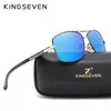KingSeven Märke Designer Mäns Aluminium Magnesium Solglasögon Polariserad Spegel Lins Male Eyewear Solglasögon för Män Gafas Y19052004