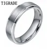 Tigrade 6mm Anel De Metal De Carbide De Tungstênio De Prata Escovado Alta Polido Edges Anéis de Casamento Das Mulheres Banda de Noivado Famale Bague Homme J190716