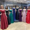 Kapalı Omuz Kat-Uzunlukta Gelinlik Modelleri Uzun Saten Elbise Kanat Popüler Düğün Konuk Elbise Onur Elbise Hizmetçi