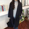 새로운 얇은 양모 블렌드 코트 여성 긴 소매 턴 다운 칼라 outwear 자켓 캐주얼 가을 겨울 우아한 오버 코트