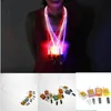 New Arrival LED Lanyard LED Optical Fiber Luminous Lanyard Work Card Hanging Rope Light Smile Face LED Lanyard + Card Clip