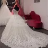 Arabic Vintage Lace Applique Ball Gown Wedding Dresses Dubai Style Long Train Off Shoulders Princess Modest Bridal Gowns