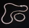 Collier en diamants pour femmes, chaîne à maillons cubains Miami, 8MM, Bling Bling, avec fermoir verrouillé, en Zircon cubique, 18 pouces, 22 pouces