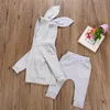 Boutique Abbigliamento per bambini 2019 Primavera Autunno Bambino Neonati maschi Ragazze Coniglietto Orecchio A righe Con cappuccio Manica lunga Tasca Top Pantaloni a righe Set per bambini