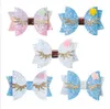 Baby Girls Sequin Hair Clip Sweet Glitter Gold Angel Wings Flower Girls Princess Barrettes الأطفال