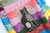 Mode-top regenboog gestreepte truien vrouwen 2017 herfst lange mouwen katten borduurwerk kant vrouwen truien trek femme DH060