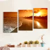 3 pcs Realista nuvem mar praia fotos pintura a óleo da lona na arte da parede para sala de estar impressão moderna modular decoração de casa