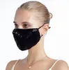 Ansiktsmaskar Fashion Blingbling Sequin Paillette Designer Lyxmask Tvättbara återanvändbara Vuxna Masker Mascarillas Skyddsjusterbar Mask DHL