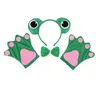 Grenouille Bandeau Noeud Papillon Gants Ensemble Enfants Bandeau Animal Pattes Cravate Fête Cosplay Costume D'Halloween Déguisements Accessoires Vert Noël Enfant Faveur