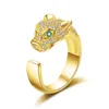 Partihandel - Försäljning 925 Silver Rose Guldpläterade CZ Ringar med Cubic Zirconia Leopard Ringar för män Kvinnor Fina finger smycken