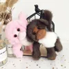 Real Genuine Fur Monkey Keychain Toy Pompom Ball Bag Charm Phone Pendant Gift