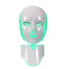 7 Color LED Light Terapia Face Máquina de beleza Máscara facial led de pescoço com microcorrente para dispositivo de cuidados com a pele