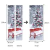 Imitation 3D Door Paste Christmas Tree Wall Stickers Porte en bois