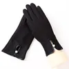 Fashion-Magic Screen Touch Gants simples et élégants Lace Bowknot Full-Finger Poignet Mitten Doublé Chaud