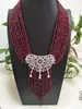 Hot sell new natural 9 rows 2x4mm red jade micro inlay zircon pendant tassel necklace fashion jewelry