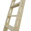 Natural Knotty Pine Wood Sliding Library Ladder , Ready For Painting ,9 Steps
