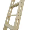 Natural Knotty Pine Wood Sliding Library Ladder redo för att måla 9 steg280J