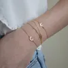 Mode Guld Silver Letter Armband Bangle för Kvinnor Justerbara Namn Armband Smycken Kvinna Present Pulseras Mujer