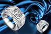 Anillos de plata 925 sólidos originales para hombres Sona 1 quilate Diamant anillos de compromiso Zirconia cúbica anillos de boda hombres joyería tamaño 7-12