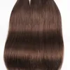 4 Średnie brązowe proste pakiety Brazylijskie dziewicze ludzkie włosy Weves 3 lub 4 wiązki 1224 cali 5999970