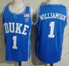 NCAA Duke Blue Devils # 1 Zion Williamson 5 RJ Barrett 2 REDIZ 35 Bagley III Basketball Jersey Top Qualität Bester Preis S-3XL