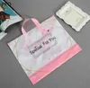 50Pcs large Party Favor Thicken Plastic Wedding loop Handle Bag Clothing Plastic carry bag Lovely Thank You Gift Shopping Bags237s