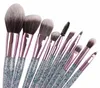 drop ship Makeup Brush Sets 10PCS Acrylic Handle Sequined High-end Foundation Cosmetic Eyebrow Eye shadow Brush with bag