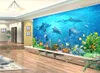 beautiful scenery wallpapers Underwater world dolphin wallpapers children's room TV background wall