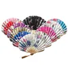 Hand gehouden fans zijde bamboe vouwen fans handheld gevouwen ventilator Chinese stijl voor kerk bruiloft gift vintage home decor