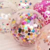 50pcs Colorful Golden Sequin Confetti Balloons Spots Transparent Magic Balloon 12 inch Christmas Decoration Birthday Party Supplies