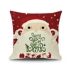 2021 7 Style Christmas Linen Pillow Case XMS Santa Claus Snowman Cartoon Printing Holiday Pillowcase Xmas Gift FreeShipping