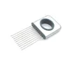 Onion Holder Slicer Tools Stainless Steel Loose Meat Needle Fruit Vegetable Tomato Cutter Kitchen Gadget No More Stinky Hands DBC BH2631