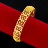 Dubai Bangle Fashion Bangle 18k Yellow Gold Filled Classic Womens Bracelet Wedding Party Luxury Jewelry Gift Dia 62mm(1 pieces)