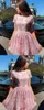 New Dusty Pink Arabic Short Homecoming Dresses Jewel Neck Lace Appliques Cap Sleeves Formal Prom Dresses Backless Cocktail party Dresses