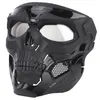 Skull Mask Paintball Shooting Protecção de rosto Equipamento tático Tactical Capacete de capacete lateral do trilho lateral Fivela de fivela com faixa de cabeça NO03-312