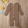 Winter Baby Clothes Striped Infant Boys Rompers Knitted Newborn Girl Jumpsuits Long Sleeve Toddler Outfits Boutique Children Clothing DW4723