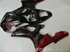 ZXMotor Free Custom Fairing Kit för Yamaha R1 2000 2001 Röda Flammor i svarta Fairings YZF R1 00 01 GF22