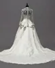 2021 Vintage Kate Middleton Long Sleeves Fall Wedding Dresses ALine VNeck Ivory Taffeta Appliques Peplum Bridal Gowns Vestidos D35260U