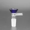 Kleurrijke glazen kom voor waterpijpen Bongs 5 ​​mm dikke trechter kommen pijpen met handvat voor roken 14 mm