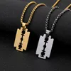 Choose Color mens boys Unisexs XMAS Gifts Jewelry Stainless steel Fashion Modern blade Pendant Necklace Chain 3mm 24''