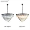 Moderne kroonluchters licht binnenverlichting elegant K9 22mm grootte Artikel Crystal Smoky Gray Crystal Hanglamp Suspension Lampara voor Cafe Restaurant Hotel